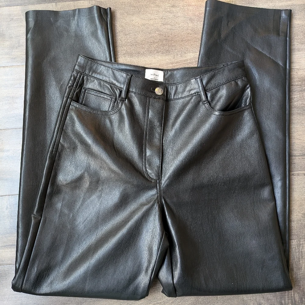 Aritzia Wilfred Melina Vegan Leather Pants - Black - Size 6